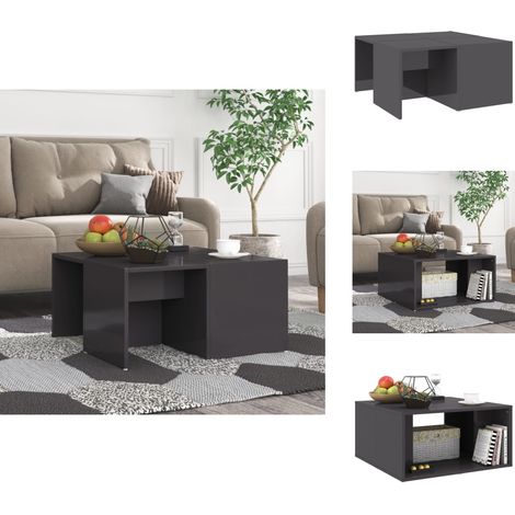 Couchtische 4 Stk. Hochglanz-Grau 33x33x33 cm Holzwerkstoff - Couchtisch - Wohnzimmerstil - Holzwerkstoff Möbel - Grau Sofa Tisch - Side Table (1/5)