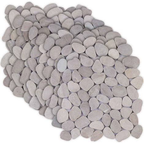 Pebble Tiles Taupe 30 x 30 cm River Pebble vidaXL