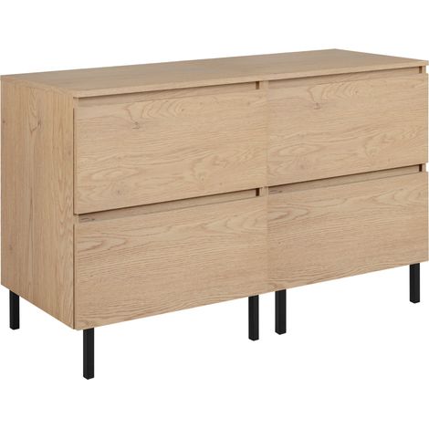 Mobile da bagno 120 cm (2x 60) con piano di lavoro superiore + piedini per mobile, Colore: Rovere Chiaro, 120 x 46 x 80,7 cm (1/4)