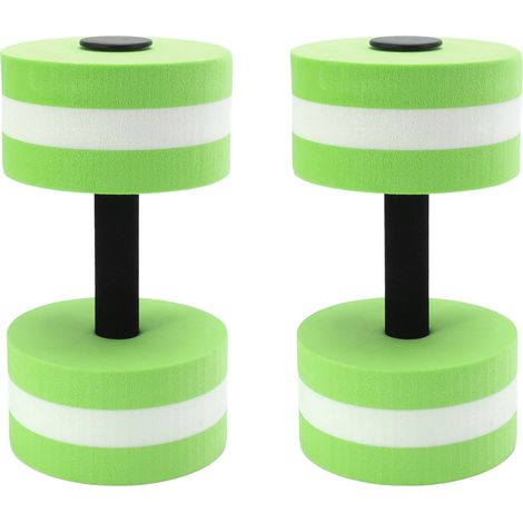 Lot de 2 haltères flottantes en mousse EVA pour le yoga et le fitness (hommes, femmes et enfants) - Vert (1/5)