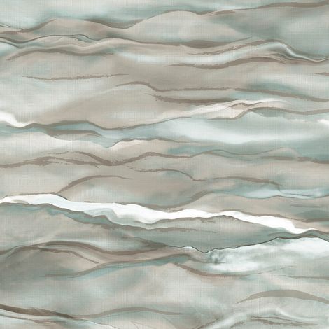 Empapelado de lujo exclusivo Profhome SA524044-DI papel pintado vinílico estampado en caliente tejido non tejido gofrado con dibujo abstracto y acentos metálicos gris plata blanco turquesa menta 5,33