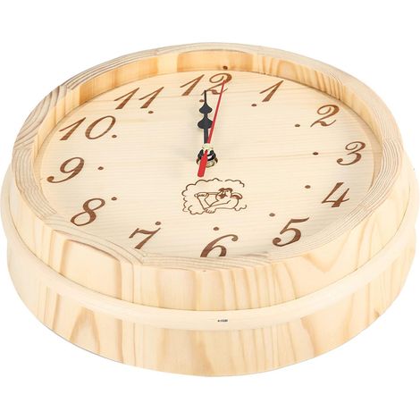 Horloge de Sauna élégante en Bois, Horloge Murale Suspendue, Résistante aux Hautes Températures, pour Salle de Sauna, Usage Domestique et de Bureau (1/4)