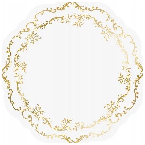 Manteles individuales de papel para vajilla, color blanco y dorado, para comunión o bautizo, 6 unidades. (1/2)