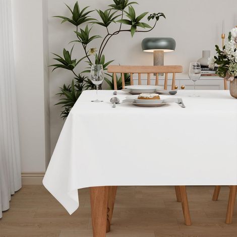 Nappe 140x200cm Blanc Lavable Résistant aux intempéries Polyester Rectangulaire