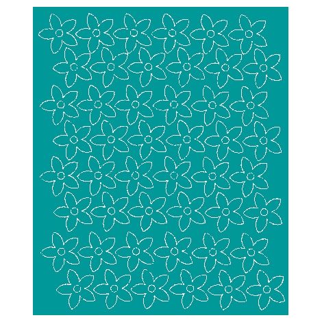 Adesivi murali a forma di fiori, 3 cm, 48 pezzi, turchese opaco