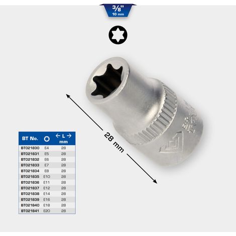 BRILLIANT TOOLS 3/8" Torx-E-Stecknuss E20 - BT021841 (1/5)