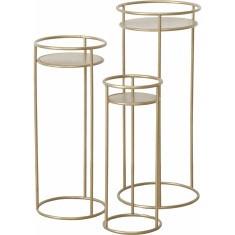 Ensemble de jardinières métalliques RICKY, 3 pièces, 50-70 cm (1/5)