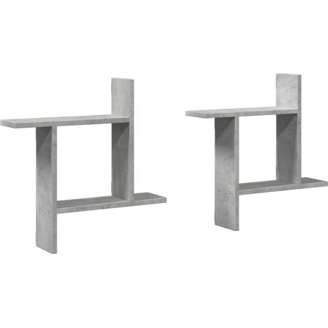 Étagères murales 2 pcs,Étagère flottante gris béton 50x12x50 cm bois d'ingénierie CFW17442 (1/5)