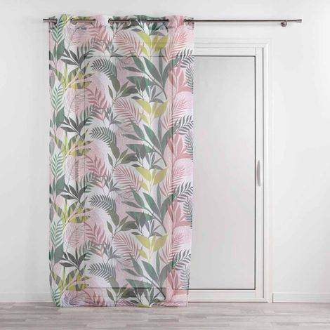 Rideau Voilage à Œillets "Assana" 140x240cm Rose (1/4)
