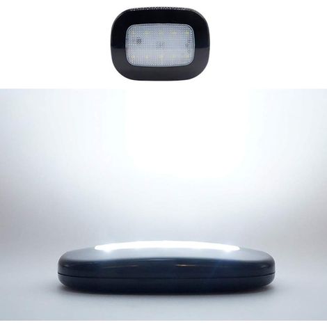 10 LED-Deckenleuchte für den Autoinnenraum, 12 V, per USB wiederaufladbare Dachlampe, Leselampen für Anhänger/Van/Yacht/Boot/Wohnwagen (Schwarz+Weiß) (1/5)