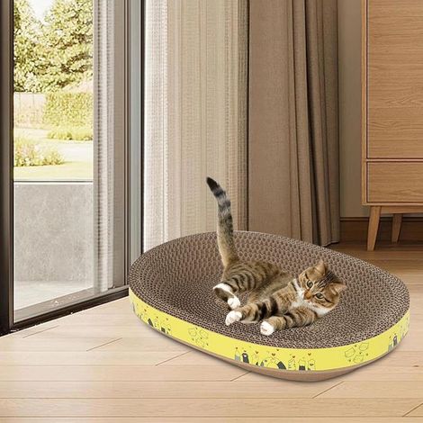 Elegantes Katzennest aus recycelbaren Materialien, das Modernität und Funktionalität vereint. Katzenspielbereich. Kratzmatte aus Wellpappe. (1/5)