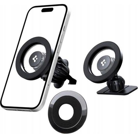 Supporto per auto Spigen MFT13 2 in 1 MagSafe, nero (1/3)