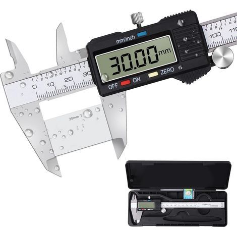 Digital Vernier Caliper, Classic Stainless Steel Digital Caliper, Professional Vernier Caliper with Large LCD Display (1/5)