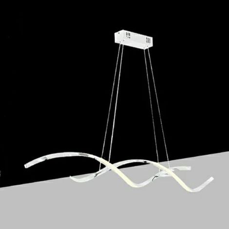 TRADE SHOP - Lampada Led A Sospensione Moderno Onde Intrecciate 28w 2240lm Cct Luce Variabile B56-3c - Argento (1/4)