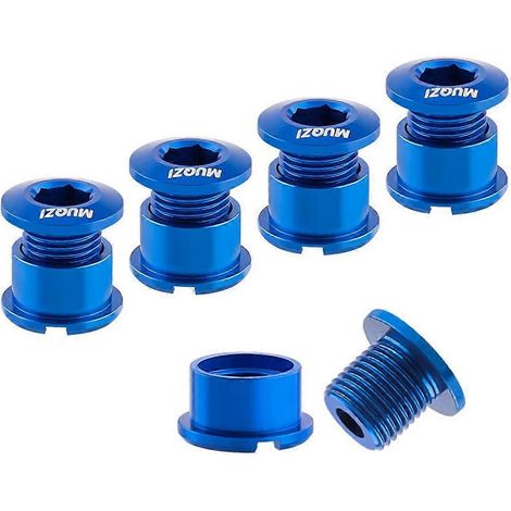 MUQZI Kit de 5 vis de plateau 6,5 mm pour vélos de route et VTT (bleu) (1/5)