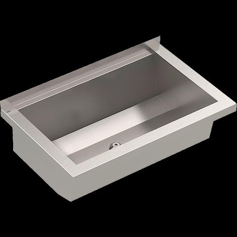 Caniveau de lavage KWC, PLANOX, acier inoxydable, montage mural, 600x210x382 mm, sans banc pour bras (1/2)