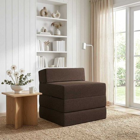 vidaXL Canapé-lit pliable Taupe 200 x 70 x 15 cm Tissu