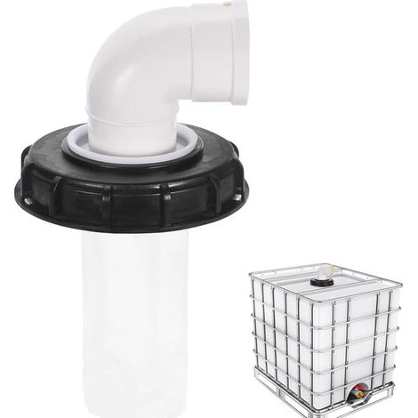 90° IBC Tankdeckel mit waschbarem Nylonfilter für 1000 Liter IBC Regenwassertanks, IBC Deckelfilter, IBC Tankzubehör, 165 mm Nylon Regenwasserfil (1/5)