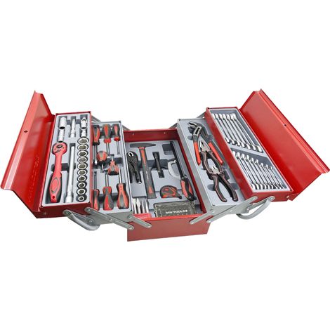 Coffret multi-outils 99 pièces – Qualité chrome vanadium – 5 compartiments – Outils pour chantiers humides et espaces confinés – Metal Works (1/9)