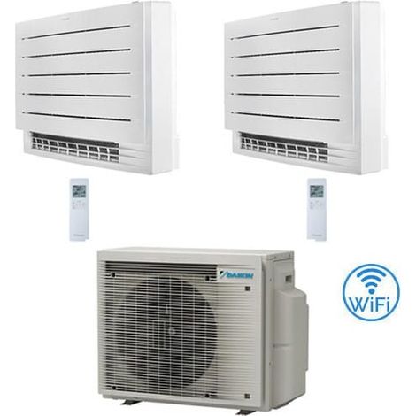 Daikin – Climatiseur réversible console au sol Perfera R32 – Double split Inverter 9000 + 12000 BTU – Classe A+++/A++ – Fonctionnement silencieux 19 dBA - 2MXM40A9