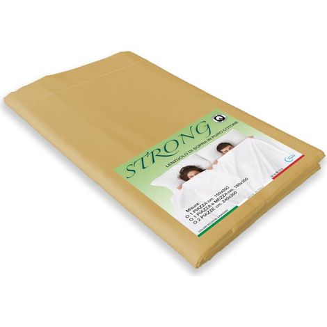 LENZUOLO di sopra CORDONETTO STRONG Ocra made in Italy Due Piazze Maxi
