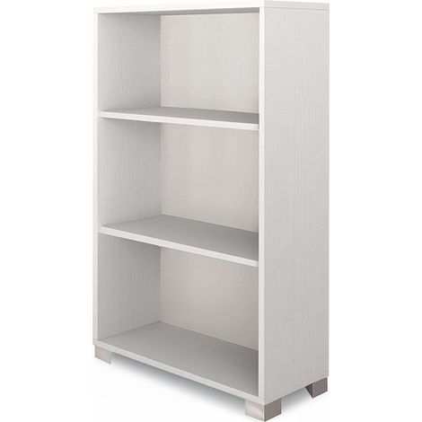 Libreria a Giorno 3 Ripiani 70x29x118 cm Bianco Fiammato
