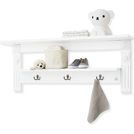 Étagère murale Emilia - Espace de rangement supplémentaire - En MDF mat uni - Blanc laqué (1/2)