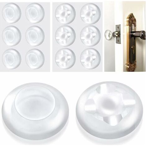 12 Pièces Butée de Porte Adhésive, Butée de Porte en Caoutchouc de Silicone Butée de Porte Ronde Butée de Porte Transparente Protecteur de Porte, 4.7cm (1/5)
