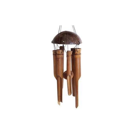 Carillon à vent en bambou et noix de coco – Décoration de jardin naturelle – Artisanat cadeau,3X (1/3)
