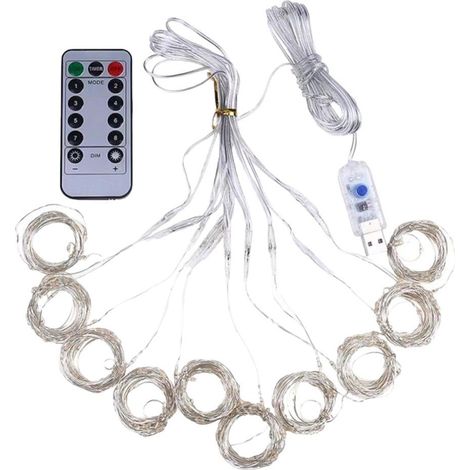3x3 m LED-Lichterkette, 300 LEDs, warmweiß, Sternenhimmel-Ambientebeleuchtung mit Fernbedienung und USB-/Solarstromanschluss für Schlafzimmer, Partys, Weihnachten - x-x (1/4)