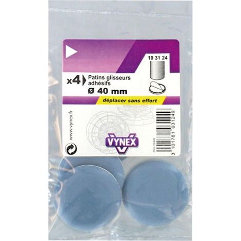 Vynex Patines deslizantes grises PTFE 40 mm lote de 4 (1/2)