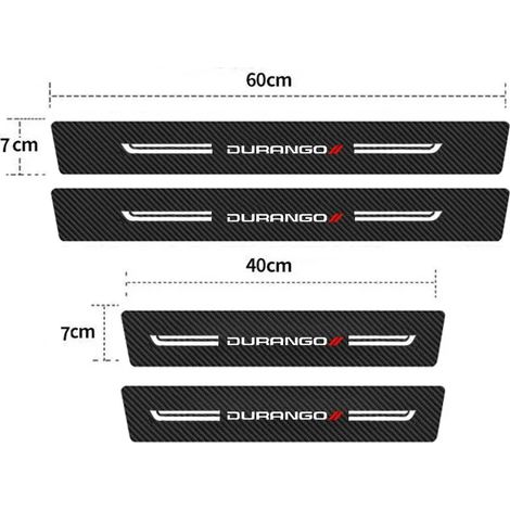 (4 pièces) Seuil de porte de voiture,protection de seuil de porte,autocollant de protection de coffre arrière pour Dodge Durango,logo,bandes de pédale de porte,accessoires (1/3)