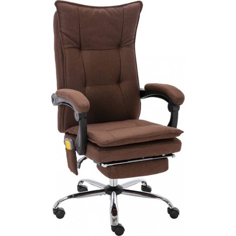 Massage-Bürostuhl Braun Stoff vidaXL