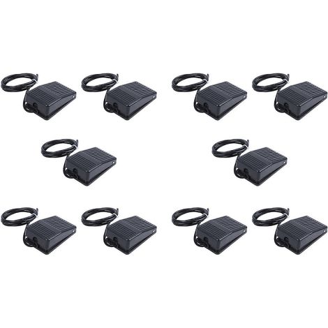 10 interrupteurs à pédale momentanés en plastique antidérapant 250 V CA 10 A SPDT NO NC noirs (1/5)