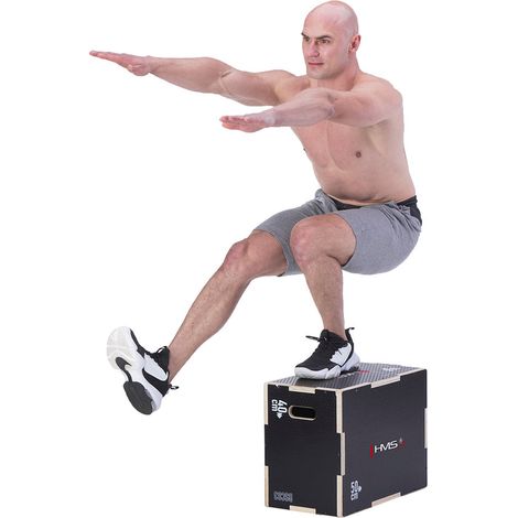 Scatola pliometrica nera, 50x40x30 cm, attrezzatura fitness resistente (1/5)