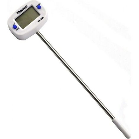 Thermomètre électronique de cuisine blanc, type sonde, thermomètre à eau, thermomètre à huile haute température, haute précision, étanche, réponse rapide (1/4)