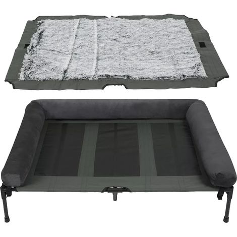 Lit pour chien surélevé, design rafraîchissant, portable et lavable, Gris, XL(110x80x28cm) (1/2)