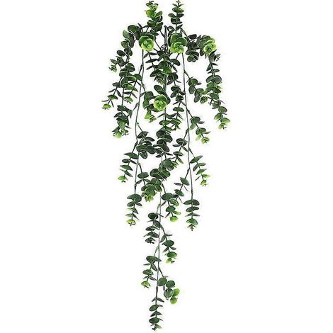 Plante artificielle verte, feuille d'eucalyptus, suspension murale, guirlande florale, décoration intérieure, guirlande de mariage, guirlande de blessurerotin d'eucalyptus (1/5)