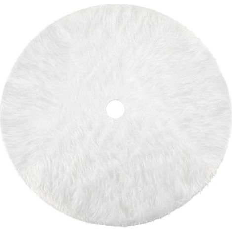 Jupe de Sapin de Noël Blanc Peluche Neige Décorations d'arbre de Noël Tapis Vacances Couvre Pied Sapin Noel, 90cm/35 Pouces (1/5)