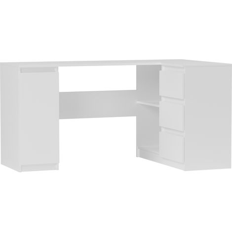 Eckschreibtisch rechts Weiß 150 x 87 cm - Modern N12