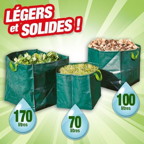 Set of 3 garden waste bags, 3 sizes: 70L / 100L / 170L (1/3)