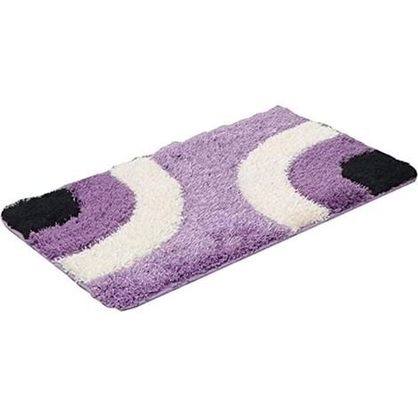Tapis de bain antidérapant Tapis de pied moelleux pour la maison Tapis de bain gris Tapis de bain lavable pour salle de bain (Violet, 50 x 80 cm)