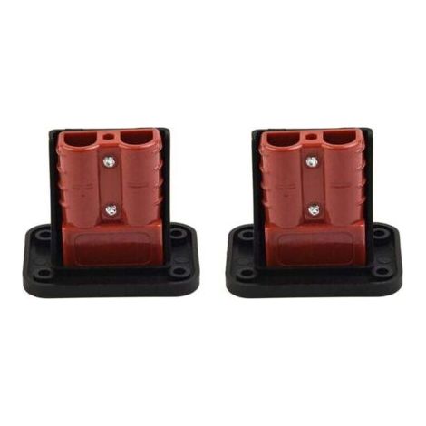 2 piezas 50 A para conectores Anderson, soporte de montaje con cubierta para caravanas, barcos y camiones, conector para cables (1/4)