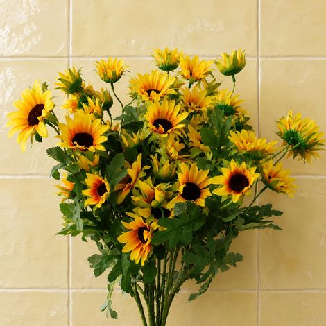 Pack of 6 x 70cm Artificial Yellow Daisy Flower Spray - Premium Quality (1/5)