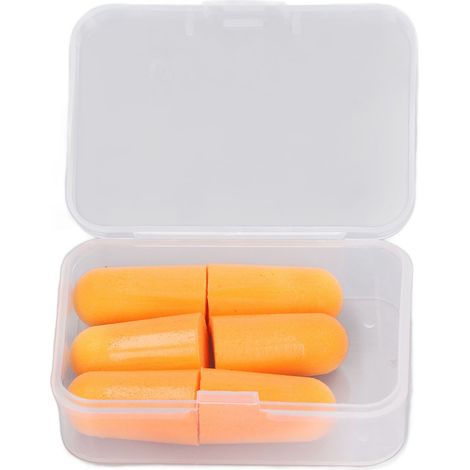 6 pièces Bouchons d'Oreille en Mousse Orange Réducteurs de Bruit Portables pour Protection Auditive Confortables (1/5)
