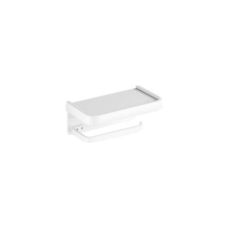 Portarrollos de papel higiénico, soporte de pared para toallas de papel, montaje con tornillos o adhesivo, apto para baño y cocina - Blanco - Crezuo