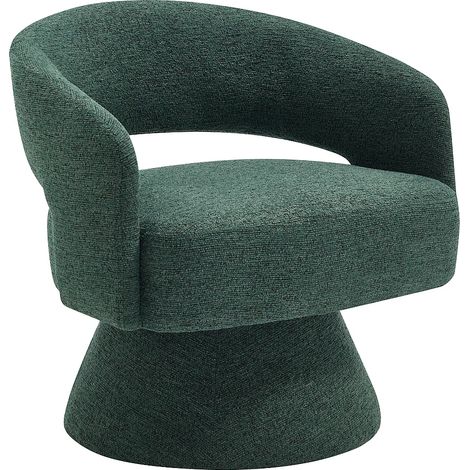 Poltrona girevole in tessuto ciniglia verde abete - FEDOTE (1/5)