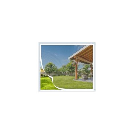 Moustiquaire fenêtre 110x120cm Filet gris Autocollants blancs, protection contre les insectes, moustiquaire autocollante pour fenêtres, pose adhésive sans perçage pour la plupart des types de f