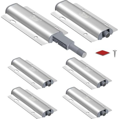 6er-Set magnetische Druckriegel für Schranktüren und Schubladen, magnetische Druckriegel zum Öffnen von Türen