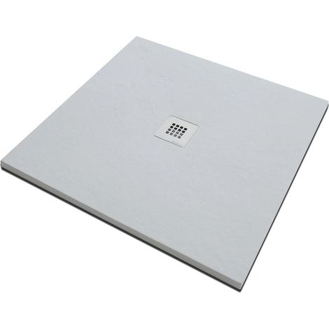 Piatto doccia in pietra SOLIDSTONE alto 2,8cm - Bianco 90x90